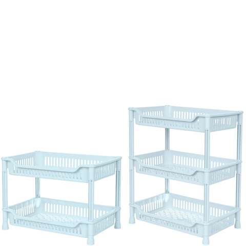 Kệ nhựa, kệ chữ nhật lắp ráp 2 tầng, 3 tầng  5538-2/ 5538-3 mẫu mới KCN Nhựa Việt Nhật Shop