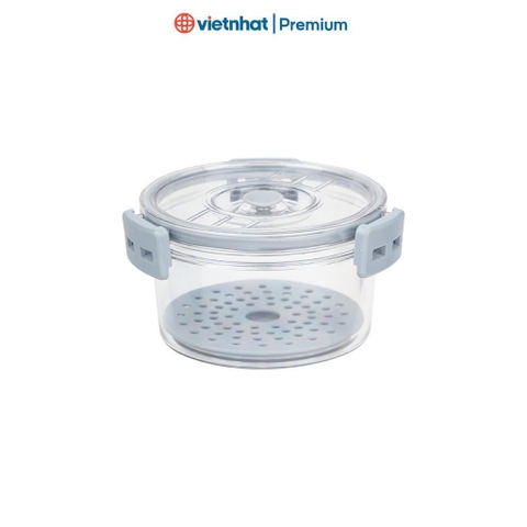 Hộp thực phẩm tròn bộ 3 trong suốt có nắp kín Hokori H6558 Nhựa Việt Nhật Premium