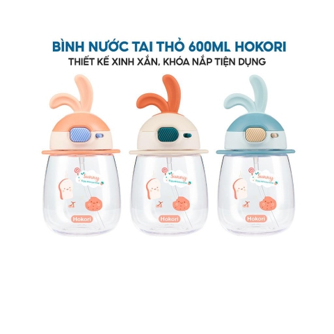 Bình tập uống cho bé hình tai thỏ cao cấp Hokori B0083 Nhựa Việt Nhật Premium