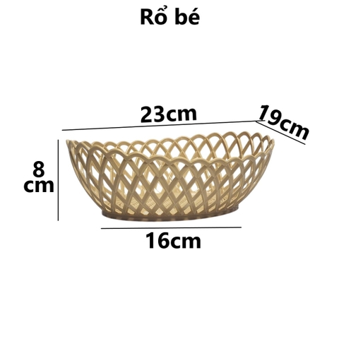 Rổ bầu dục mây bé 3345