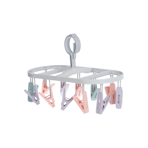 Kẹp, Mắc dù elip đa sắc 12 Kẹp quần áo nhựa, mắc áo siêu chắc, 2800 Nhựa Việt Nhật shop