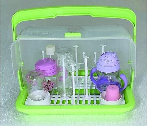 Khay úp bình sữa có nắp đậy tiện lợi, khay úp bình đa năng K1361-1 Nhựa Việt Nhật Shop