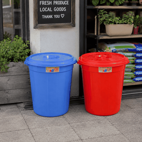 Thùng nhựa nắp tròn truyền thống 120L siêu bền 5380 Nhựa Việt Nhật Shop