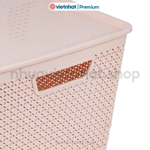 Bộ 3 Rổ nắp chữ nhật, Giỏ nhựa có nắp chắc chắn đựng đồ đa năng 3336/37/38 Nhựa Việt Nhật Shop