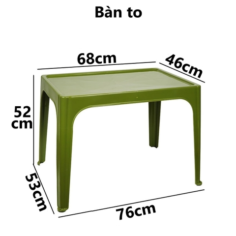 Bàn vuông to để vỉa hè đa sắc màu 1805 Nhựa Việt Nhật Shop