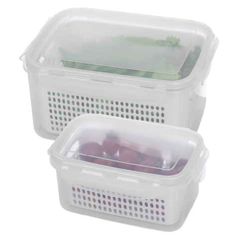 Bộ 2 Hộp thực phẩm chữ nhật 2 lớp 6580/6582 Nhựa Việt Nhật Shop