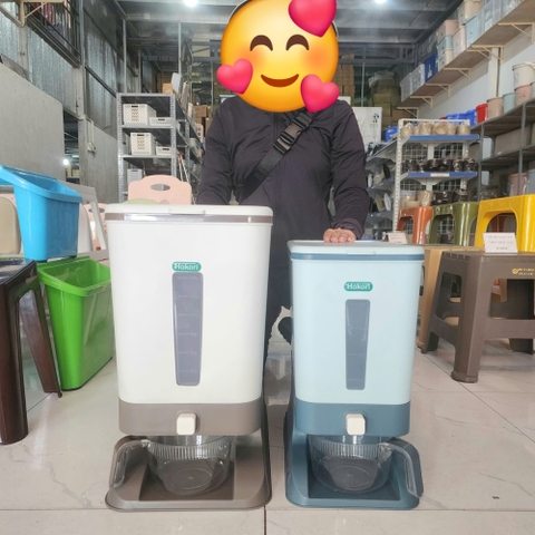 Thùng đựng gạo tiện ích 20kg có ca đong cao cấp Hokori 5339 Nhựa Việt Nhật Shop