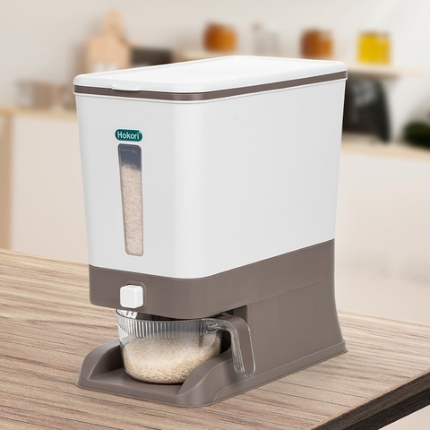 Thùng đựng gạo tiện ích 20kg có ca đong cao cấp Hokori 5339 Nhựa Việt Nhật Shop