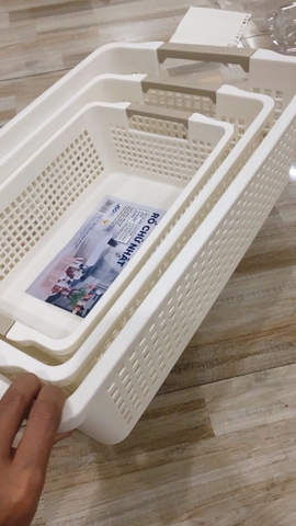 Rổ nhựa, khay nhựa, rổ chữ nhật đa năng có quai cầm 3596/97/98 RCN Nhựa Việt Nhật Shop