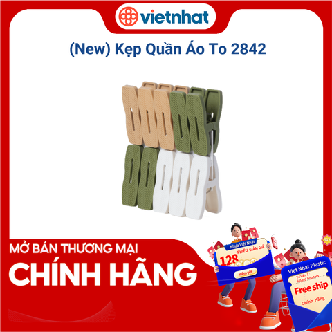 Kẹp quần áo to Kiểu Mới, vỉ móc kẹp, kẹp nhựa đa năng 2842 Nhựa Việt Nhật Shop