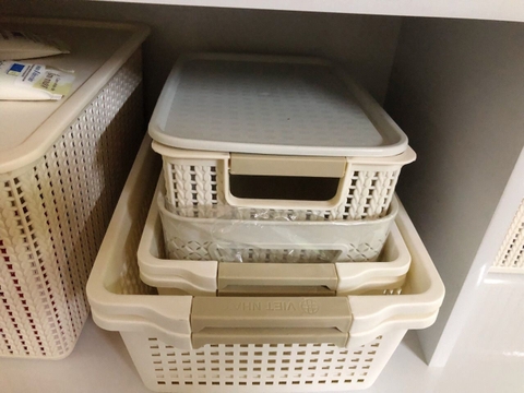 Rổ nhựa, khay nhựa, rổ chữ nhật đa năng có quai cầm 3596/97/98 RCN Nhựa Việt Nhật Shop