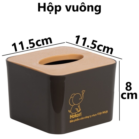 Hộp đựng giấy vuông 2738 - Đựng giấy ăn, giấy vệ sinh Nhựa Việt Nhật Shop