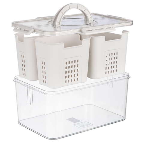 Hộp thực phẩm chữ nhật quai xách 2,3 ngăn Hokori 6570/6571 Nhựa Việt Nhật Shop