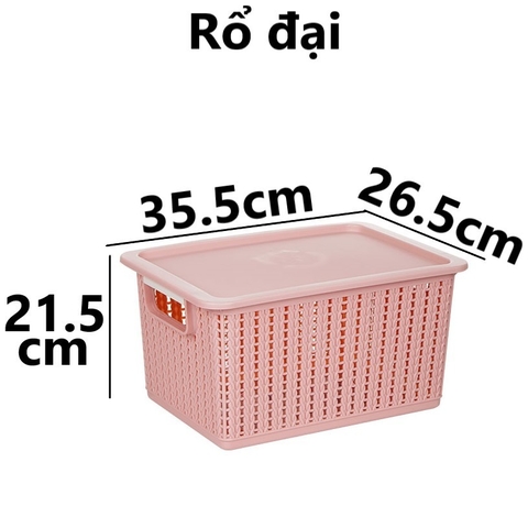 Rổ đan mây đựng đồ có nắp đậy đa năng 3 size, đựng quần áo 3415N Nhựa Việt Nhật Shop