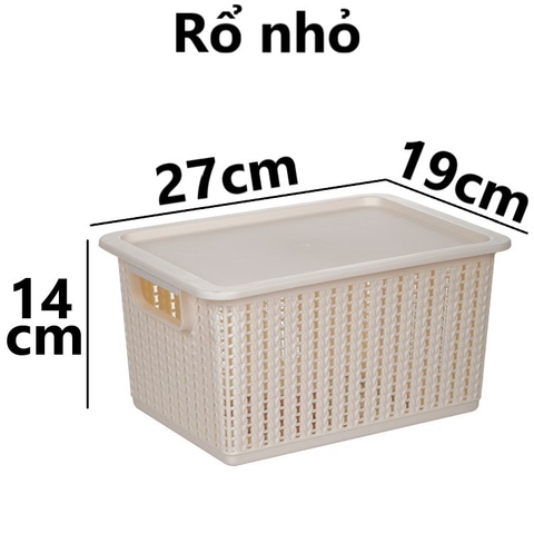 Rổ đan mây đựng đồ có nắp đậy đa năng 3 size, đựng quần áo 3415N Nhựa Việt Nhật Shop
