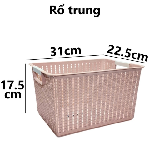 Rổ đan mây đựng đồ đa năng 3 size đựng quần áo, đồ dùng 3415 Nhựa Việt Nhật shop