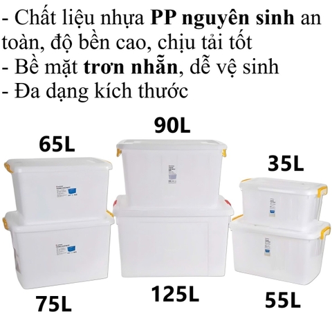 Thùng nhựa chữ Nhật 125L siêu bền 5329 Nhựa Việt Nhật Shop