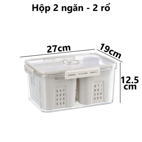 Hộp thực phẩm chữ nhật quai xách 2,3 ngăn Hokori 6570/6571 Nhựa Việt Nhật Shop