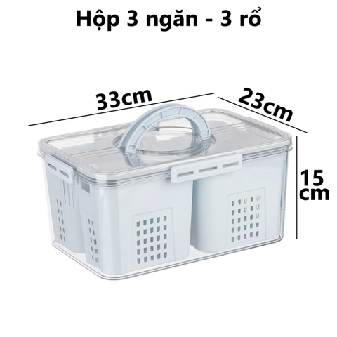Hộp thực phẩm chữ nhật quai xách 2,3 ngăn Hokori 6570/6571 Nhựa Việt Nhật Shop