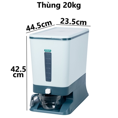 Thùng đựng gạo tiện ích 20kg có ca đong cao cấp Hokori 5339 Nhựa Việt Nhật Shop