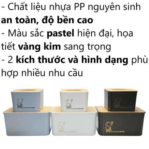Hộp đựng giấy vuông 2738 - Đựng giấy ăn, giấy vệ sinh Nhựa Việt Nhật Shop