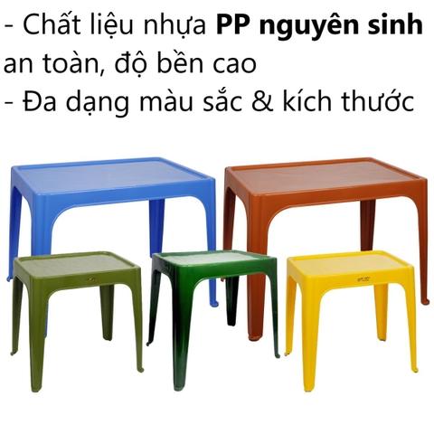 Bàn trà chanh vỉa hè đa sắc màu 1819 Nhựa Việt Nhật Shop