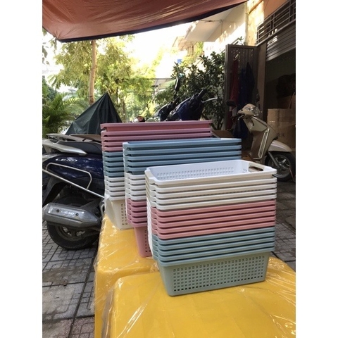 Rổ nhựa, khay nhựa, rổ chữ nhật đa năng có quai cầm 3596/97/98 RCN Nhựa Việt Nhật Shop