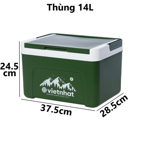 Phích đá, thùng đá vuông thái có quai xách 3934 Nhựa Việt Nhật Shop