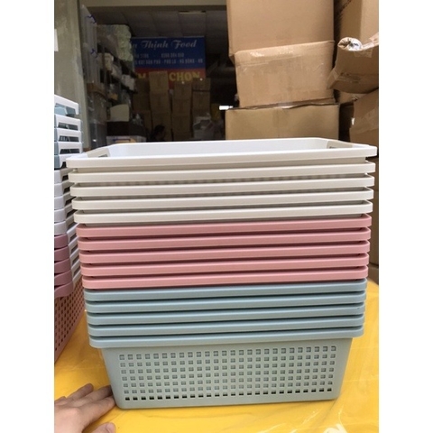 Rổ nhựa, khay nhựa, rổ chữ nhật đa năng có quai cầm 3596/97/98 RCN Nhựa Việt Nhật Shop