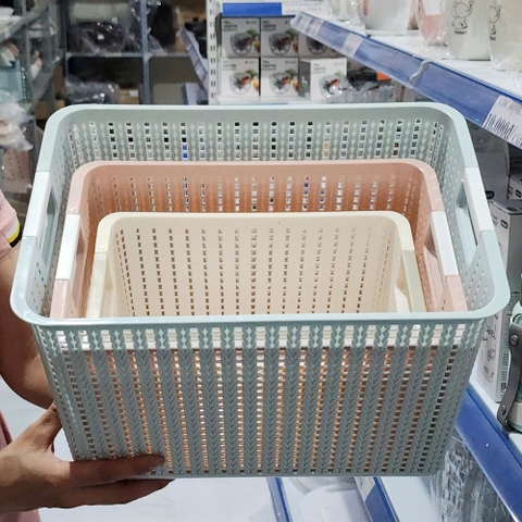 Rổ đan mây đựng đồ đa năng 3 size đựng quần áo, đồ dùng 3415 Nhựa Việt Nhật shop