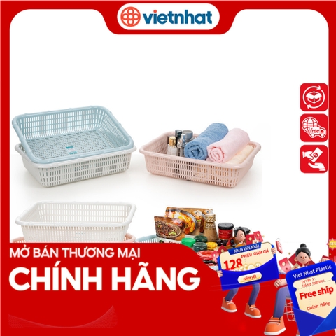 Rổ vuông nhựa đốt trúc 4 size dùng đựng đồ R3536 Nhựa Việt Nhật Shop