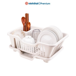 Rổ úp bát có khay thoát nước, khay nhựa úp bát đa năng chính hãng R3535 Nhựa Việt Nhật shop