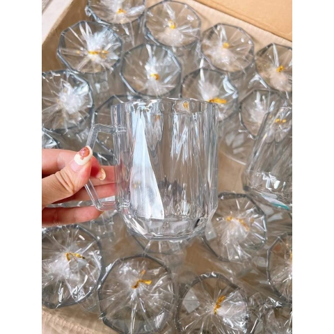 Cốc nhựa trong suốt có quai cầm cao cấp Hokori C6388 Nhựa Việt Nhật Shop