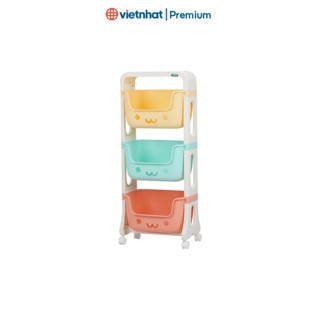 Kệ gấu đựng đồ cho bé 2 tầng, 3 tầng, 4 tầng có bánh xe Hokori K5576 Nhựa Việt Nhật Shop