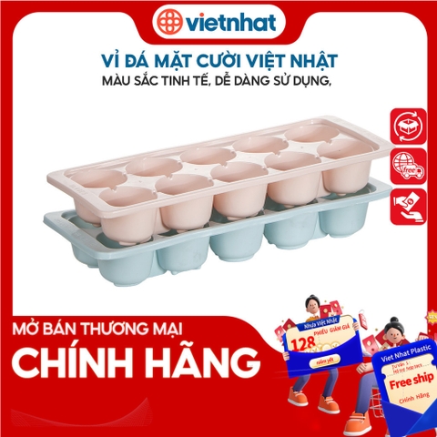 Khay đá, vỉ đá, vỉ đá mặt cười 10 viên 6925 Nhựa Việt Nhật shop
