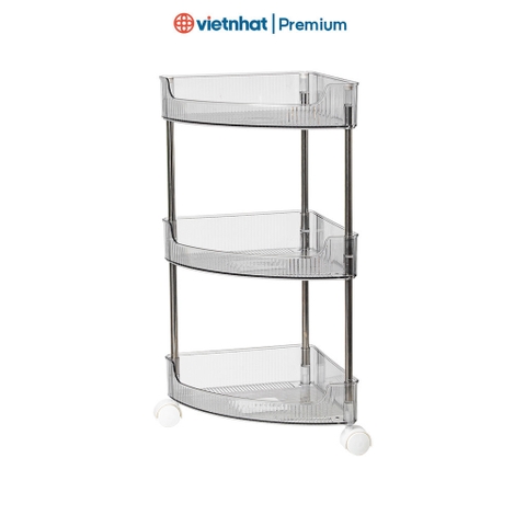 Kệ nhựa, kệ đựng đồ đa tầng có bánh xe kệ nhựa trong K5558 Nhựa Việt Nhật shop