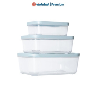 Bộ hộp thực phẩm chữ nhật an toàn, kín khí Hokori C6533 Nhựa Việt Nhật Shop