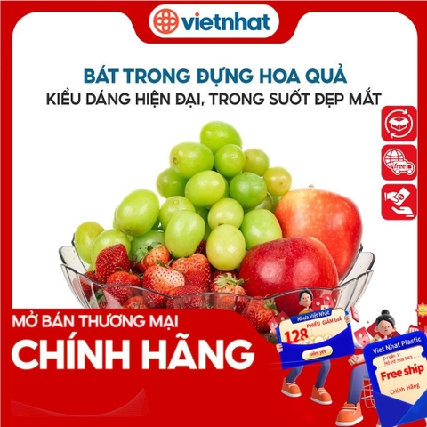 Đĩa hoa trong suốt 6 cánh lòng sâu Hokori Nhựa Việt Nhật Đ1265 Nhựa Việt Nhật Premium