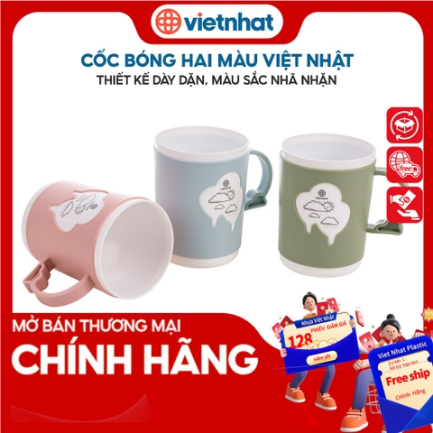 Cốc nhựa, cốc uống nước, cốc bóng hai màu C6264 Nhựa Việt Nhật Shop