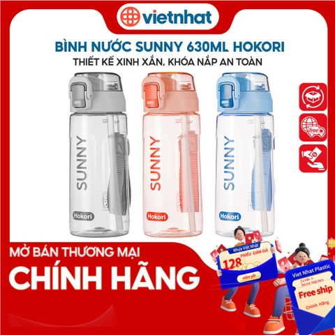 Bình đựng nước có ống hút cao cấp Hokori B0084 Nhựa Việt Nhật Shop