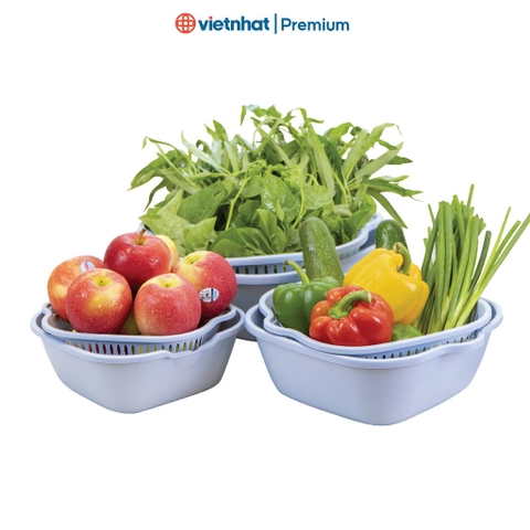 Bộ rổ 6 món kèm chậu tiện dụng Nhựa Việt Nhật B3288/89/90 Nhựa Việt Nhật Shop