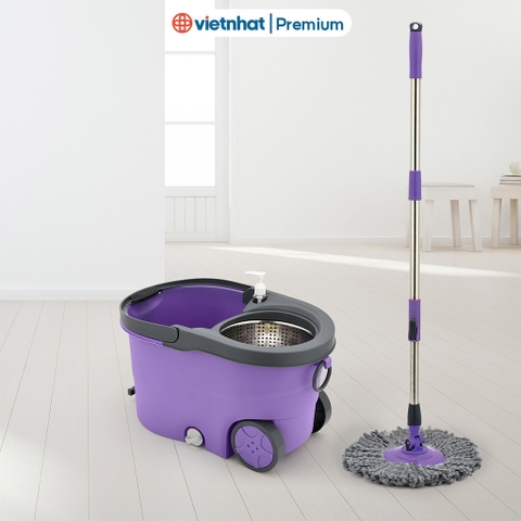 Bộ lau nhà xoay 360 độ cao cấp Hokori B9556 Nhựa Việt Nhật Shop