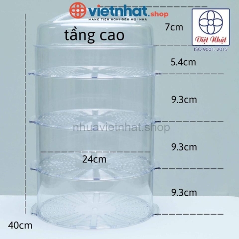 Lồng bàn 5 tầng giữ nhiệt thức ăn, chống bụi, chống côn trùng thiết kế hiện đại bền đẹp LS2676 Nhựa Việt Nhật Shop