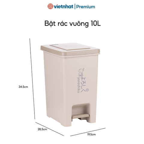 Thùng Rác vuông có Bật nắp đậy, Đựng Rác tiện lợi đủ size cao cấp Hokori 8061/8062/8063 Nhựa Việt Nhật Shop
