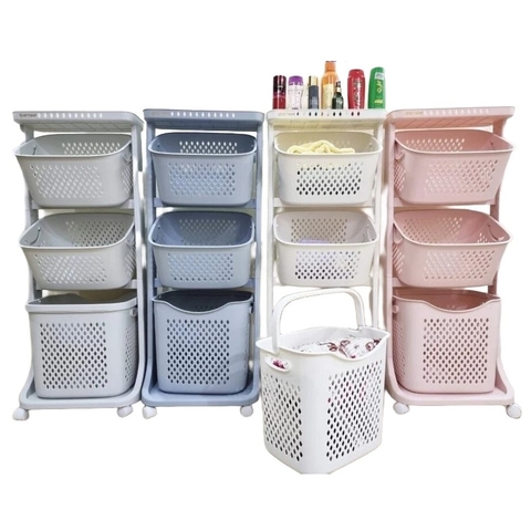 Kệ Nhà Bếp đựng đồ đa năng 3 tầng có bánh xe tiện lợi 5567-3 Nhựa Việt Nhật Shop
