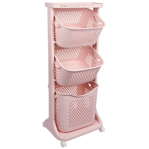 Kệ Nhà Bếp đựng đồ đa năng 3 tầng có bánh xe tiện lợi 5567-3 Nhựa Việt Nhật Shop