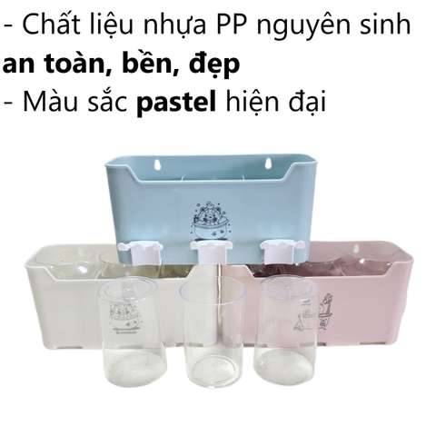 Hộp Đựng Bàn Chải 3 cốc tiện lợi Nhựa Việt Nhật 1347 Nhựa Việt Nhật Premium