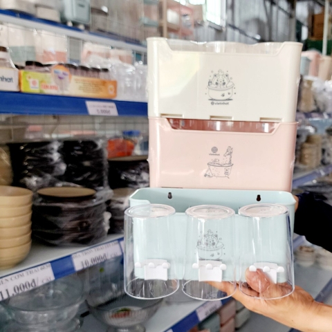 Hộp Đựng Bàn Chải 3 cốc tiện lợi Nhựa Việt Nhật 1347 Nhựa Việt Nhật Premium