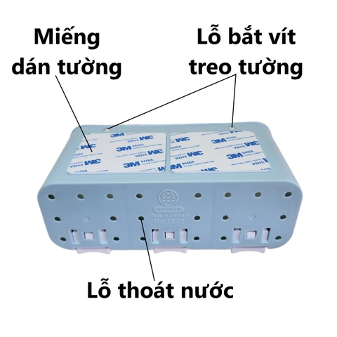 Hộp Đựng Bàn Chải 3 cốc tiện lợi Nhựa Việt Nhật 1347 Nhựa Việt Nhật Premium