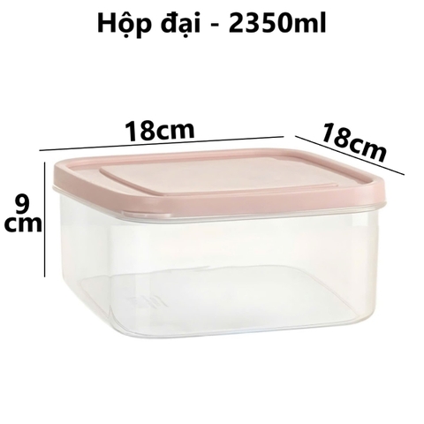 Bộ 3 hộp thực phẩm vuông Hokori Nắp Dẻo 6529 Nhựa Việt Nhật Shop